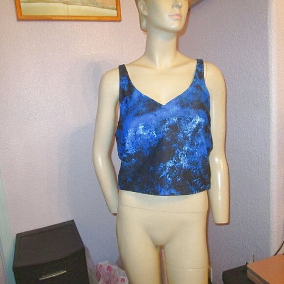 NWT Oalka TIE DYE Galaxy Size XXL SPORTS BRA Longline CROP Tank GYM Fitness Top - Picture 1 of 11